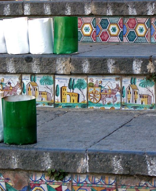 Dettaglio della scalinata di Caltagirone