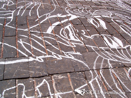 Disegni preparatori per l'infiorata di Noto